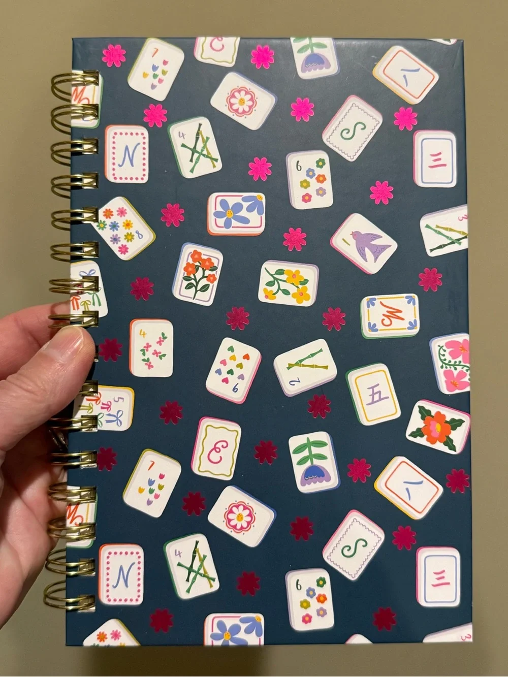 Studio Oh! Mahjong 200 Page Spiral Journal Notebook Front/Back Hardcover Cover